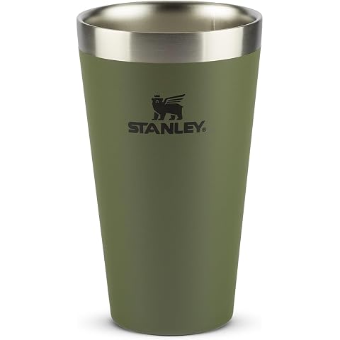 Stanley - Copo T&eacute;rmico Texturizado para Cerveja, 473ml, para Bebidas Quentes ou Frias, Dried Pine