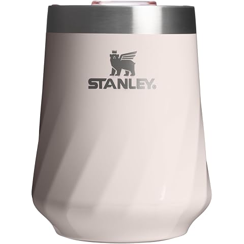 Stanley Reserve Wine - Copo de viagem de a&ccedil;o inoxid&aacute;vel de 325ml para vinho, coquet&eacute;is e refrigerantes, Mant&eacute;m as bebidas geladas por horas, Rose Quartz Gloss